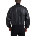 Dolce & Gabbana Black Leather Blouson Full Zip Bomber Jacket JKT3659-44