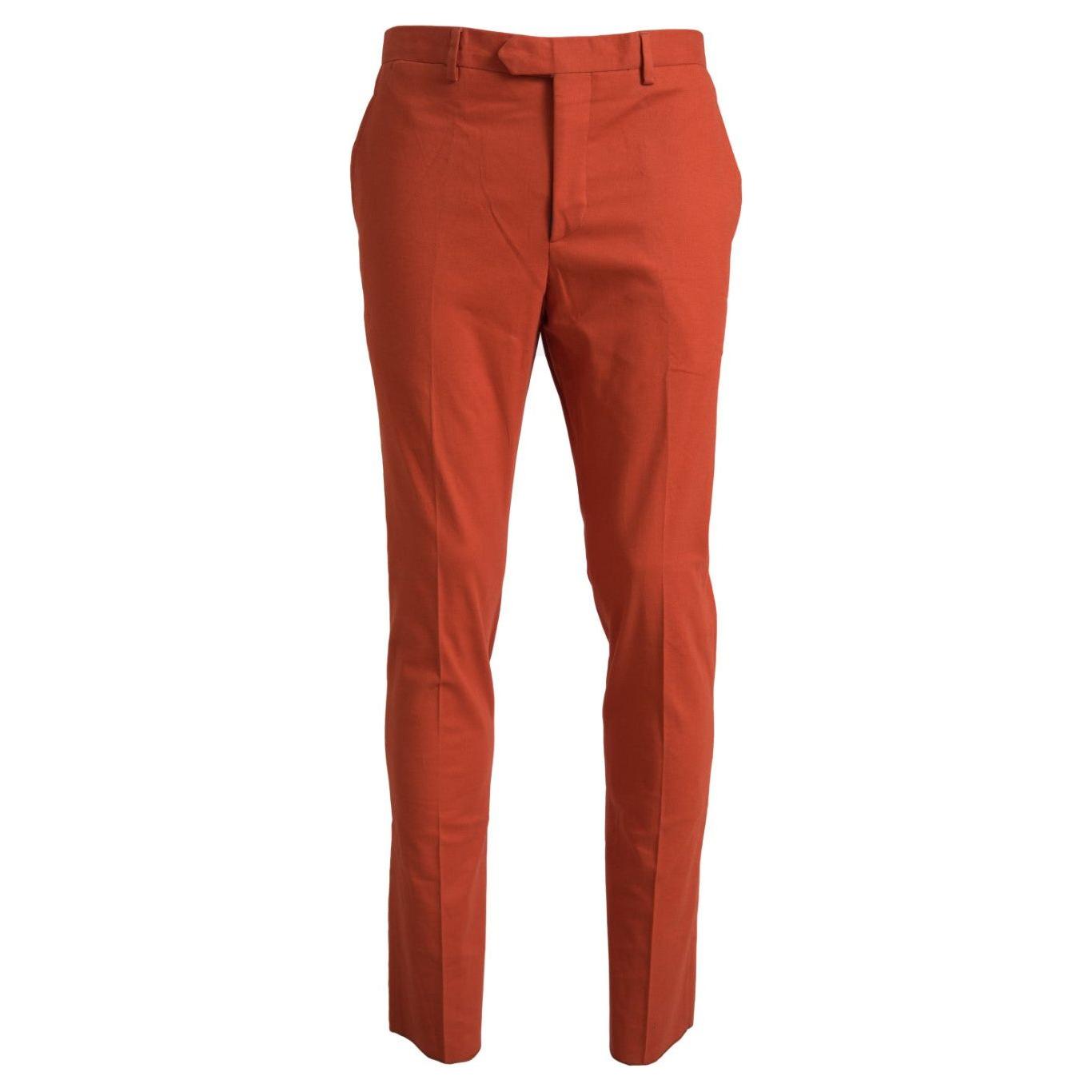 BENCIVENGA Orange Straight Fit Men Formal Trousers Pants