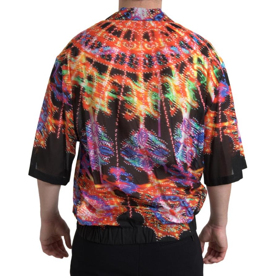 Dolce & Gabbana Multicolor Luminarie Print Men Cotton Shirt TSH84187-39