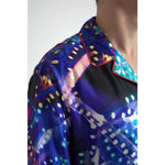 Dolce & Gabbana Multicolor Silk Psychedelic Print Men Pajama Shirt TSH84191-40
