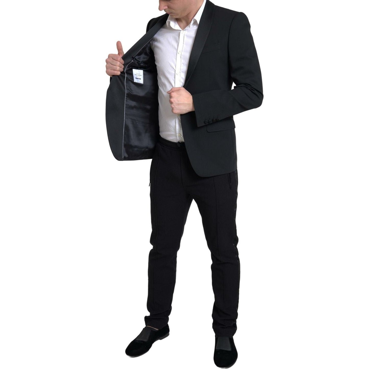 Dolce & Gabbana Black Wool Single Breasted MARTINI Blazer JKT3689-48