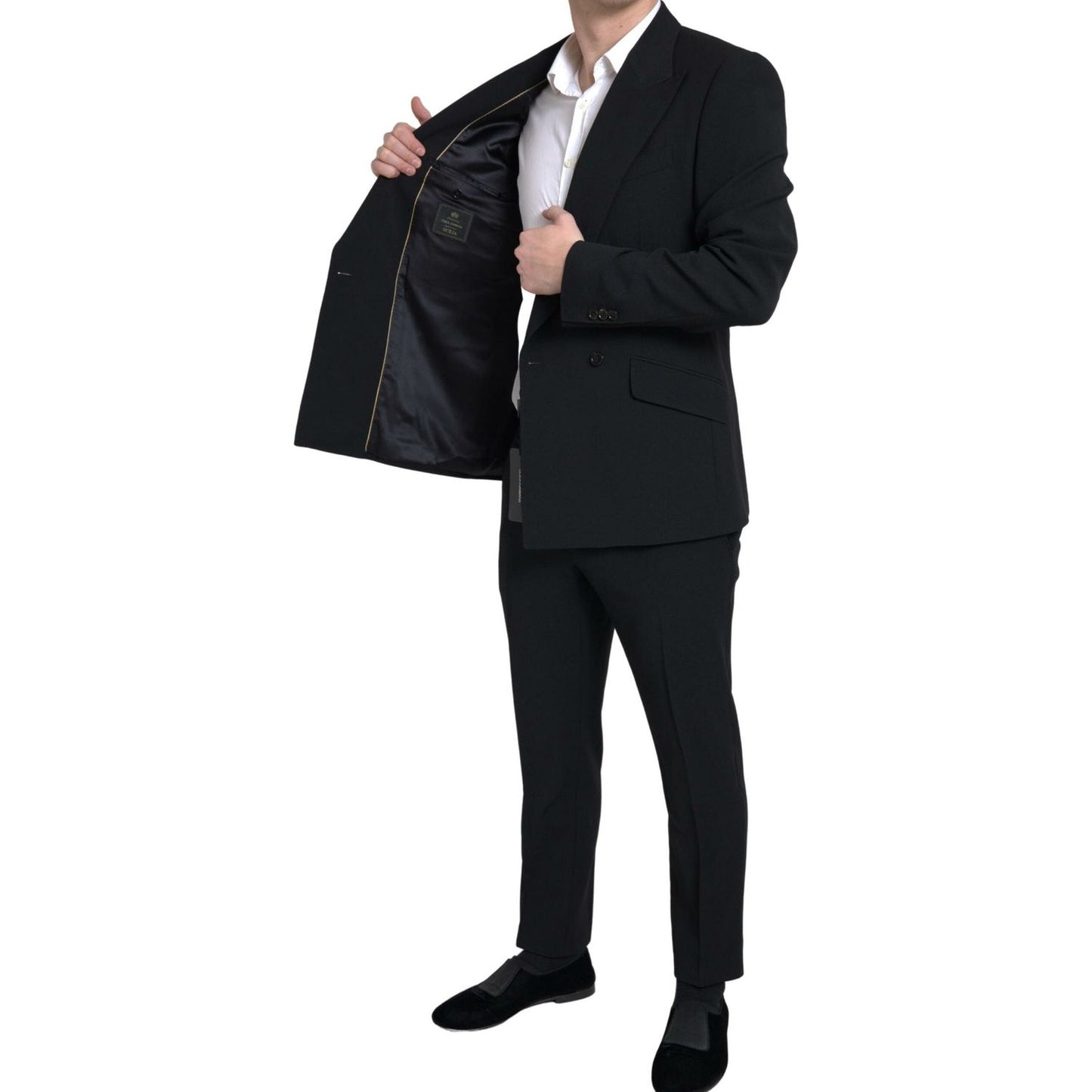 Dolce & Gabbana Black 2 Piece Double Breasted SICILIA Suit KOS2189-52