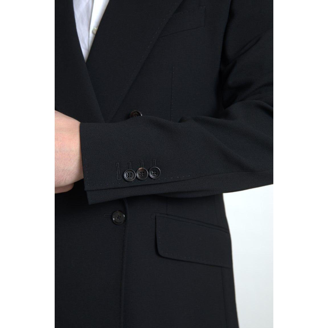 Dolce & Gabbana Black 2 Piece Double Breasted SICILIA Suit KOS2189-52