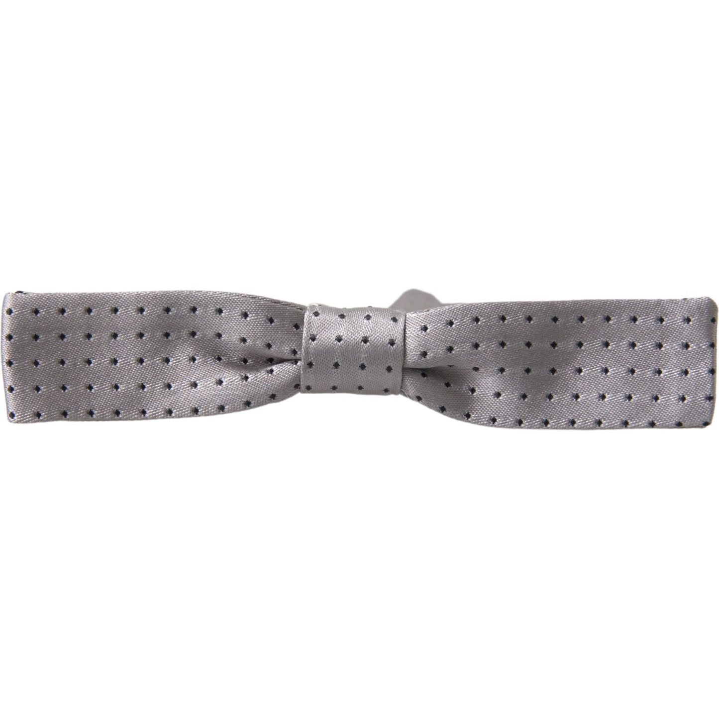Dolce & Gabbana Gray Dotted Silk Adjustable Men Neck Papillon Bow Tie FT3795