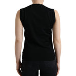 Dolce & Gabbana Black Bird Wool Knit Sleeveless Tank T-shirt TSH84251-38