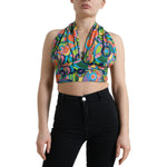 Dolce & Gabbana Multicolor Halter Sleeveless Cropped Tank Top TSH84276-40