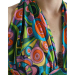 Dolce & Gabbana Multicolor Halter Sleeveless Cropped Tank Top TSH84276-40