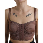 Dolce & Gabbana Brown Viscose Bustier Sleeveless Cropped Top TSH84279-40