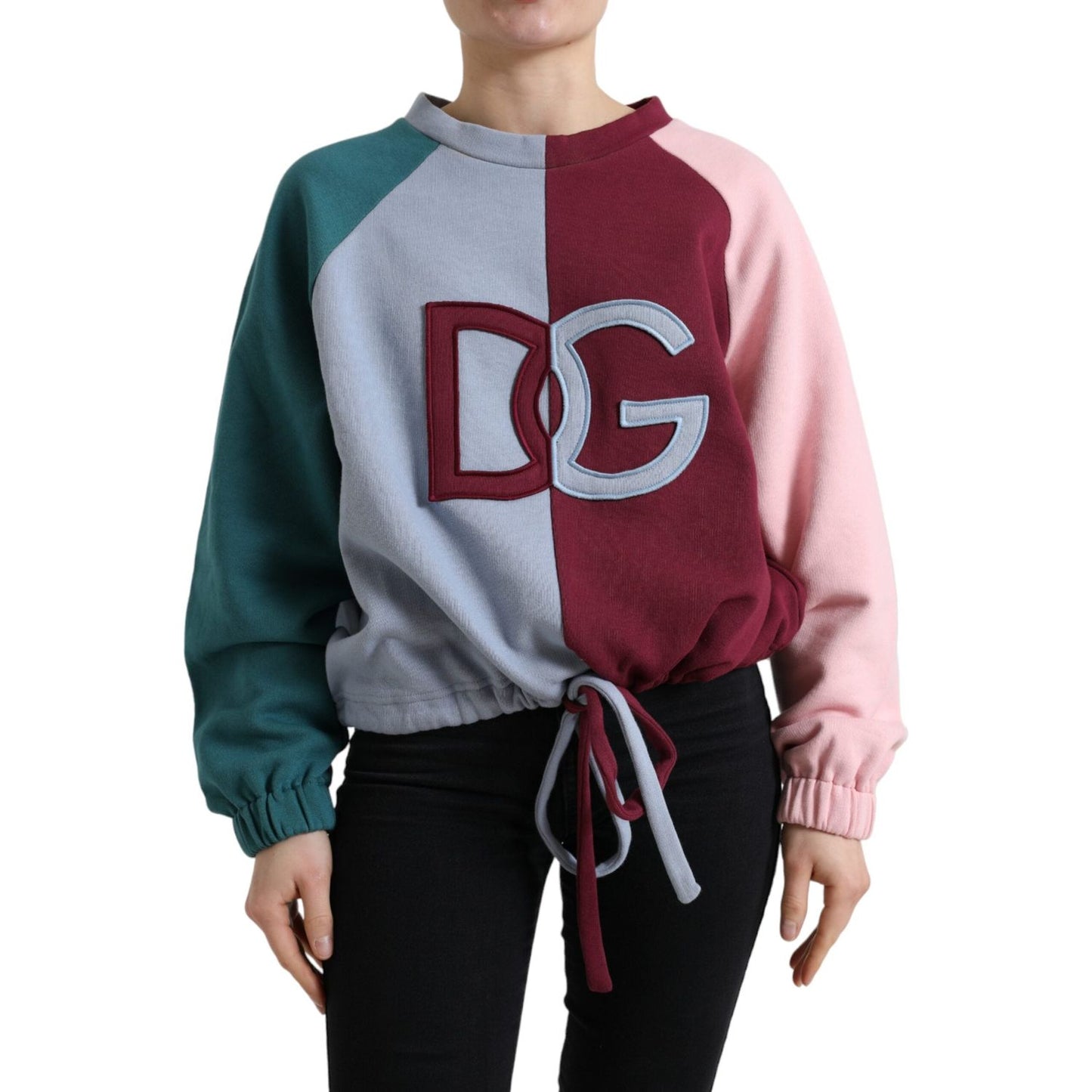 Dolce & Gabbana Multicolor Cotton Crew Neck Pullover Sweater TSH84212-36