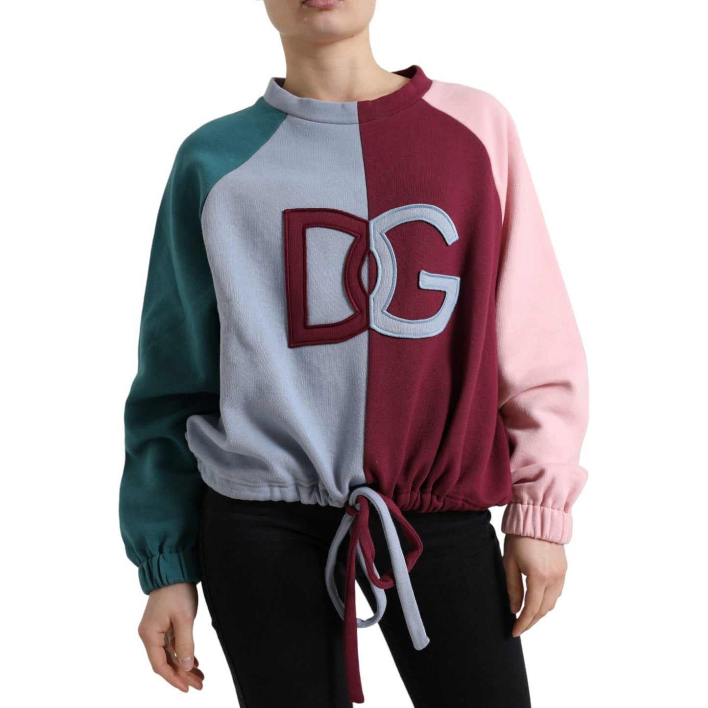 Dolce & Gabbana Multicolor Cotton Crew Neck Pullover Sweater TSH84212-36