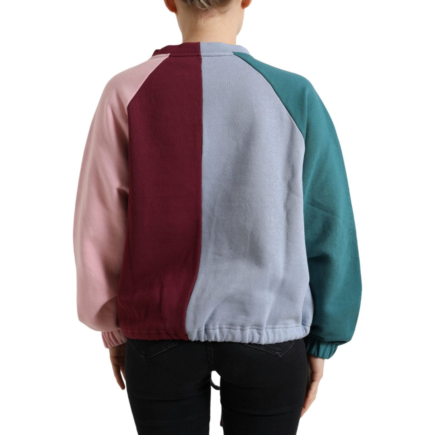 Dolce & Gabbana Multicolor Cotton Crew Neck Pullover Sweater TSH84212-36