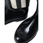 Dolce & Gabbana Black Rubber Knee High Flat Boots Shoes LA10479-35