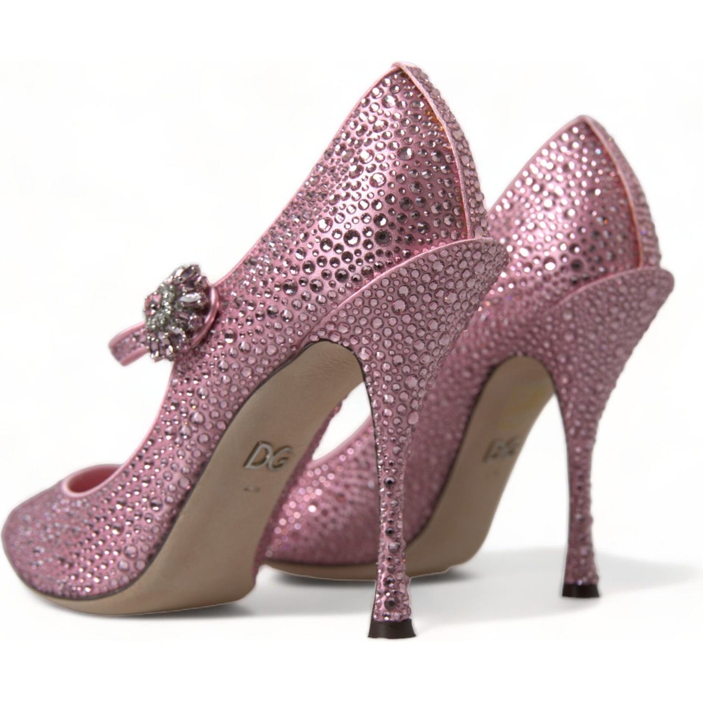 Dolce & Gabbana Pink Strass Crystal Heels Pumps Shoes LA10328-40.5
