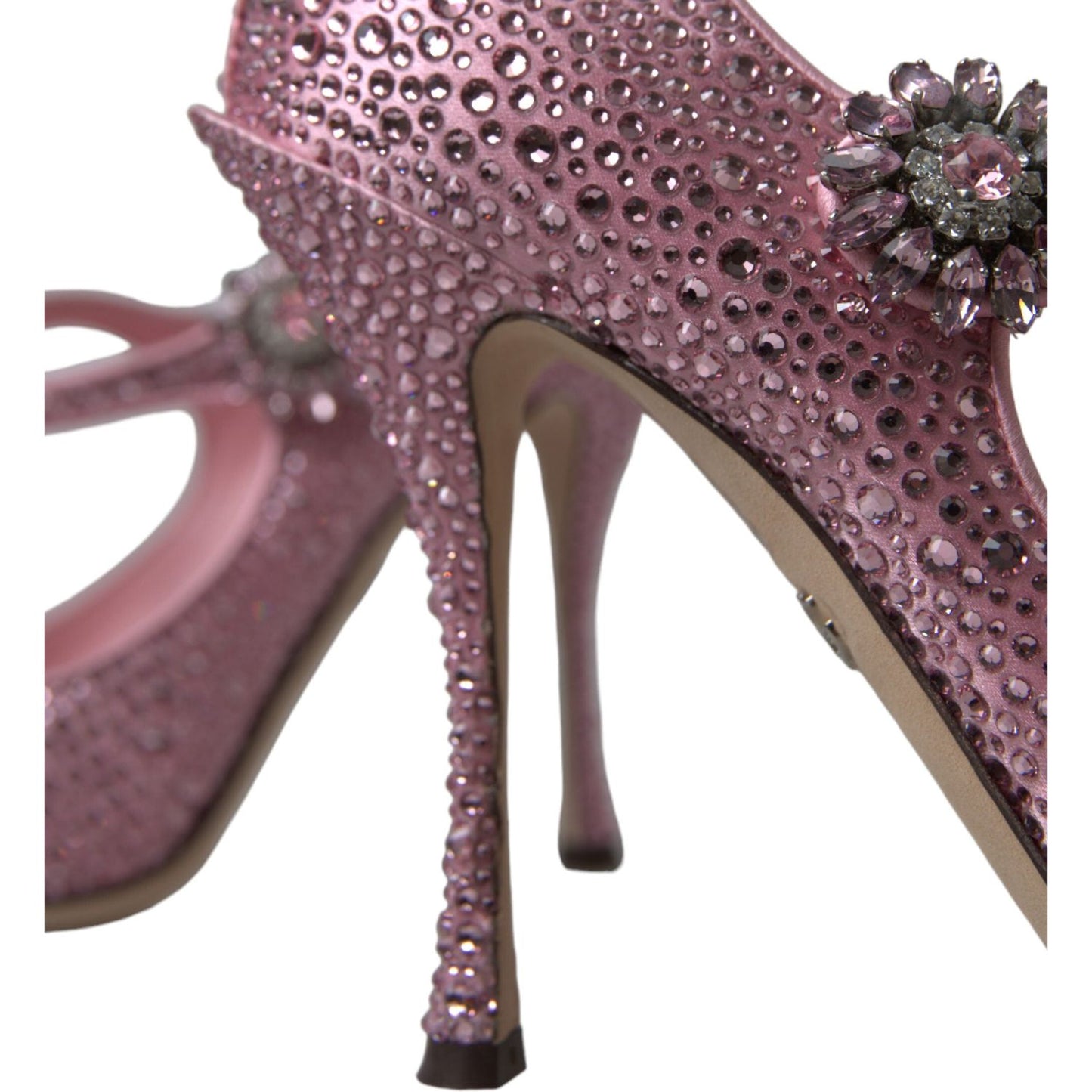 Dolce & Gabbana Pink Strass Crystal Heels Pumps Shoes LA10328-40.5