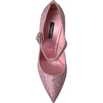 Dolce & Gabbana Pink Strass Crystal Heels Pumps Shoes LA10328-40.5