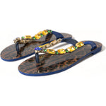 Dolce & Gabbana Blue Crystals Flats Sandals Beachwear Shoes LA10330-38.5