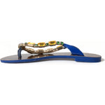 Dolce & Gabbana Blue Crystals Flats Sandals Beachwear Shoes LA10330-38.5