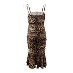Dolce & Gabbana Brown Leopard Print Ruched Midi Dress DR28713 -36