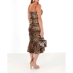 Dolce & Gabbana Brown Leopard Print Ruched Midi Dress DR28713 -36