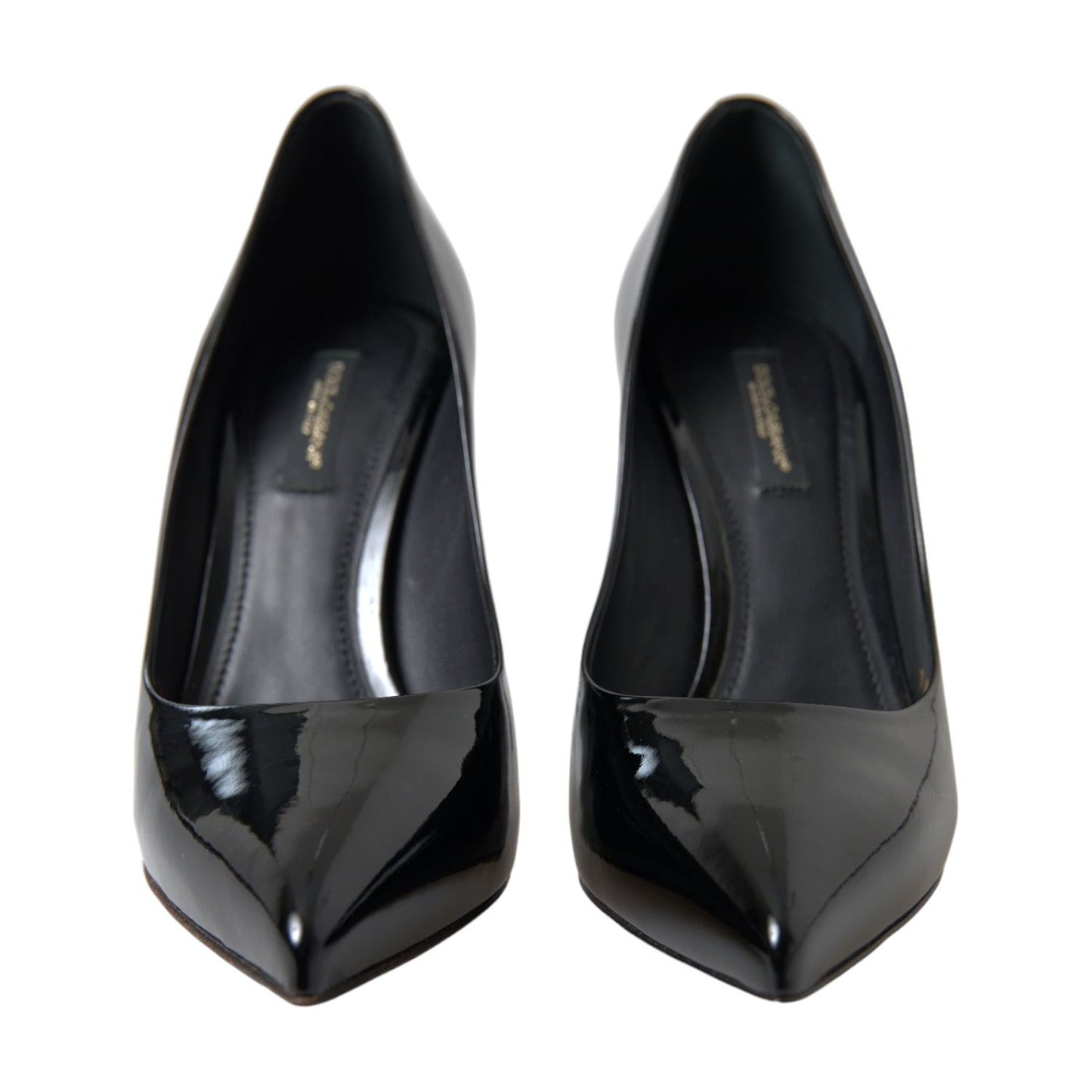 Dolce & Gabbana Black Patent Leather Pumps Heels Shoes LA10339-36