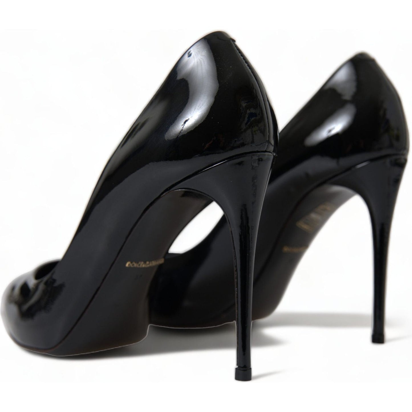 Dolce & Gabbana Black Patent Leather Pumps Heels Shoes LA10339-36