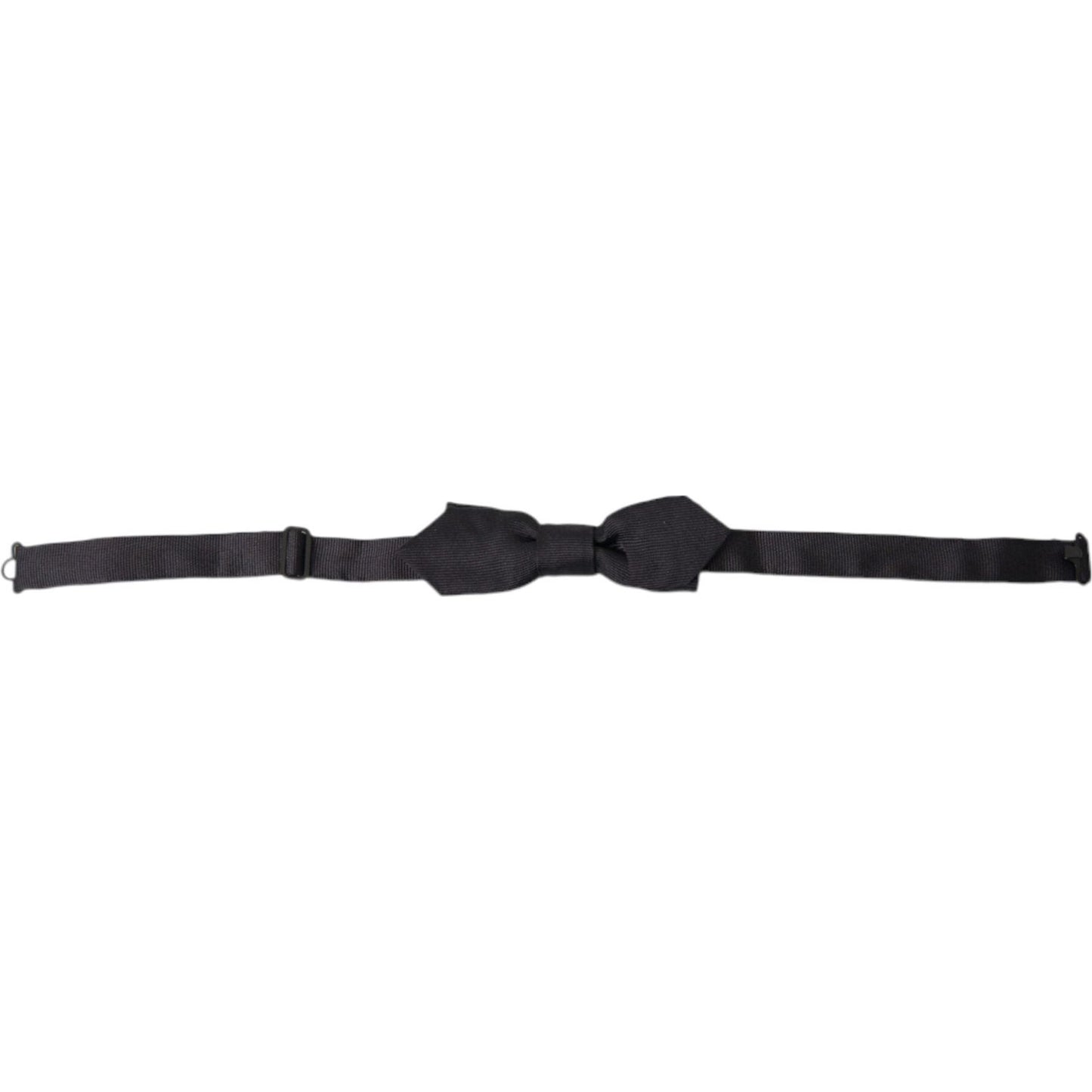 Dolce & Gabbana Black Solid Silk Adjustable Neck Papillon Bow Tie FT3805