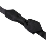 Dolce & Gabbana Black Solid Silk Adjustable Neck Papillon Bow Tie FT3805