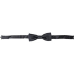 Dolce & Gabbana Dark Gray Silk Adjustable Neck Men Papillon Bow Tie FT3811