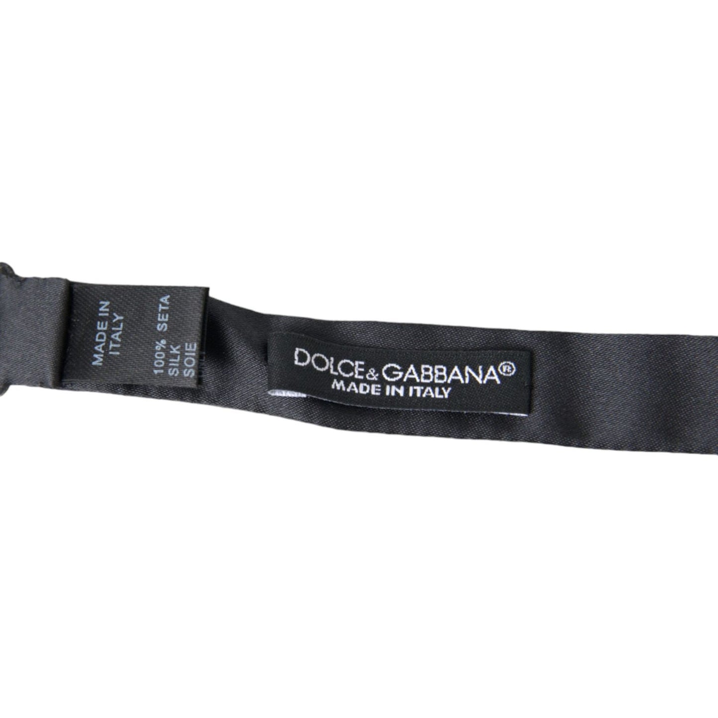 Dolce & Gabbana Dark Gray Silk Adjustable Neck Men Papillon Bow Tie FT3811