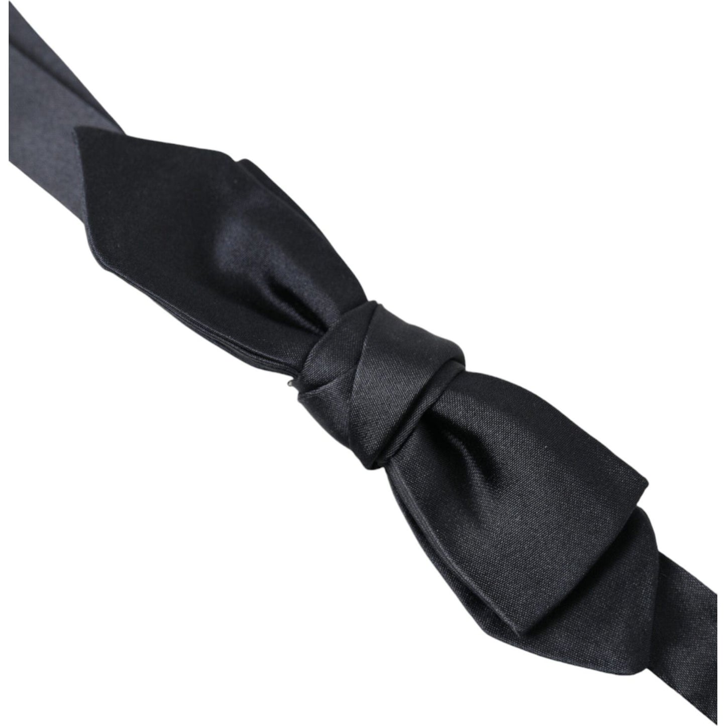 Dolce & Gabbana Dark Blue Silk Satin Adjustable Neck Men Papillon Bow Tie FT3812