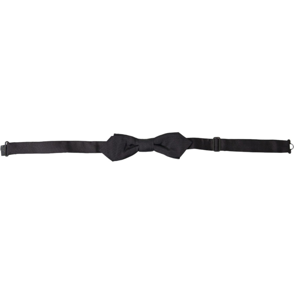 Dolce & Gabbana Black Silk Adjustable Neck Men Papillon Bow Tie FT3815