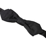 Dolce & Gabbana Black Silk Adjustable Neck Men Papillon Bow Tie FT3815