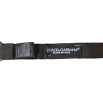 Dolce & Gabbana Brown Polyester Silk Adjustable Neck Men Papillon Bow Tie FT3817