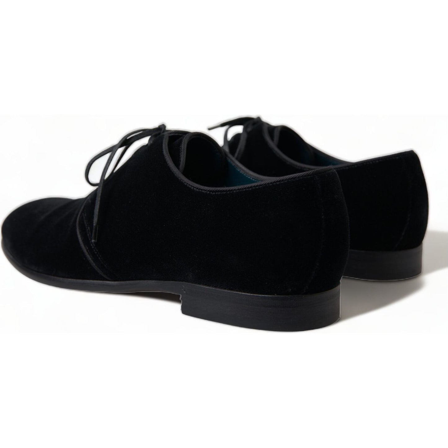 Dolce & Gabbana Black Velvet Lace Up Formal Derby Dress Shoes MV5193-44
