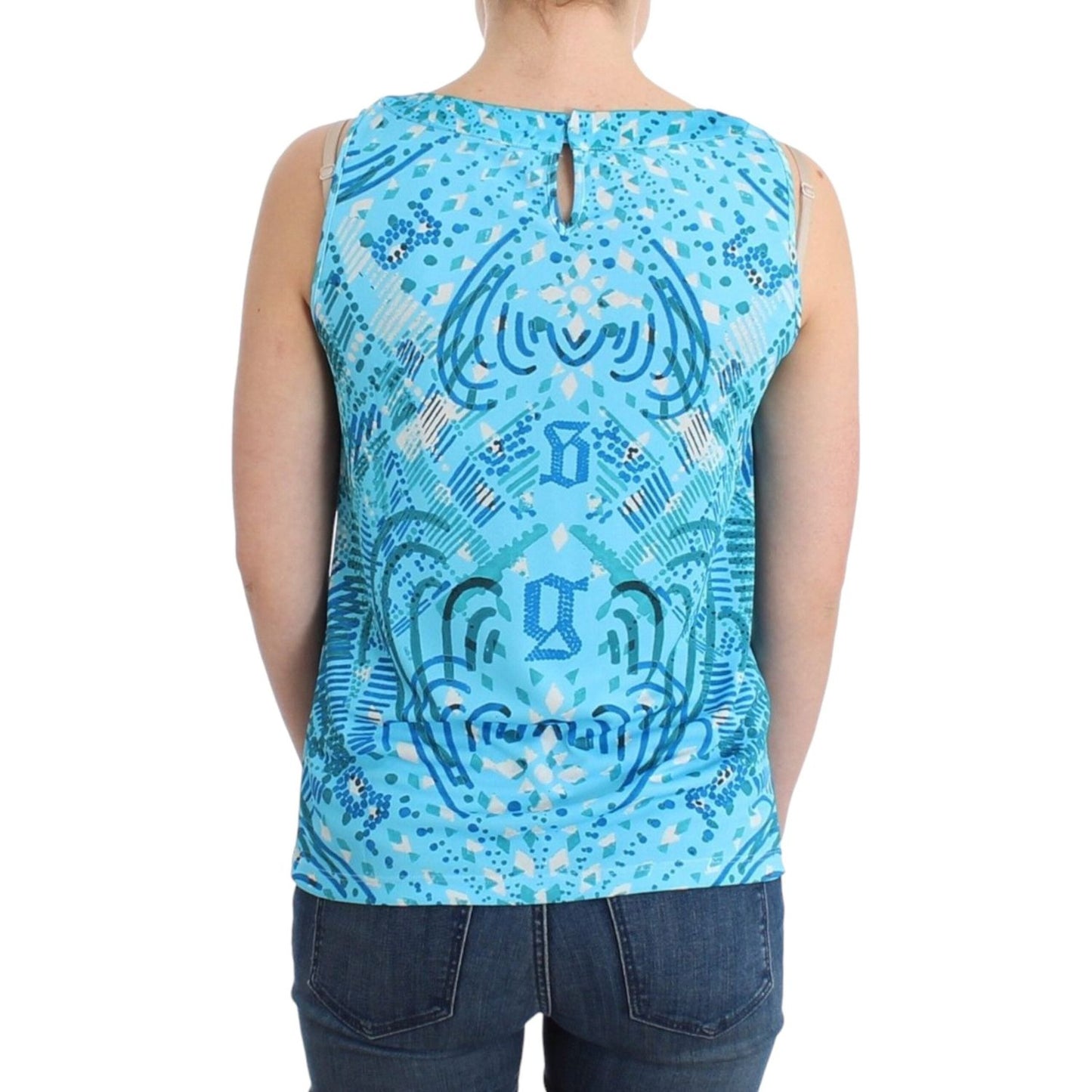 John Galliano Blue printed tank top SIG11879-3