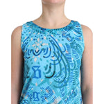 John Galliano Blue printed tank top SIG11879-3