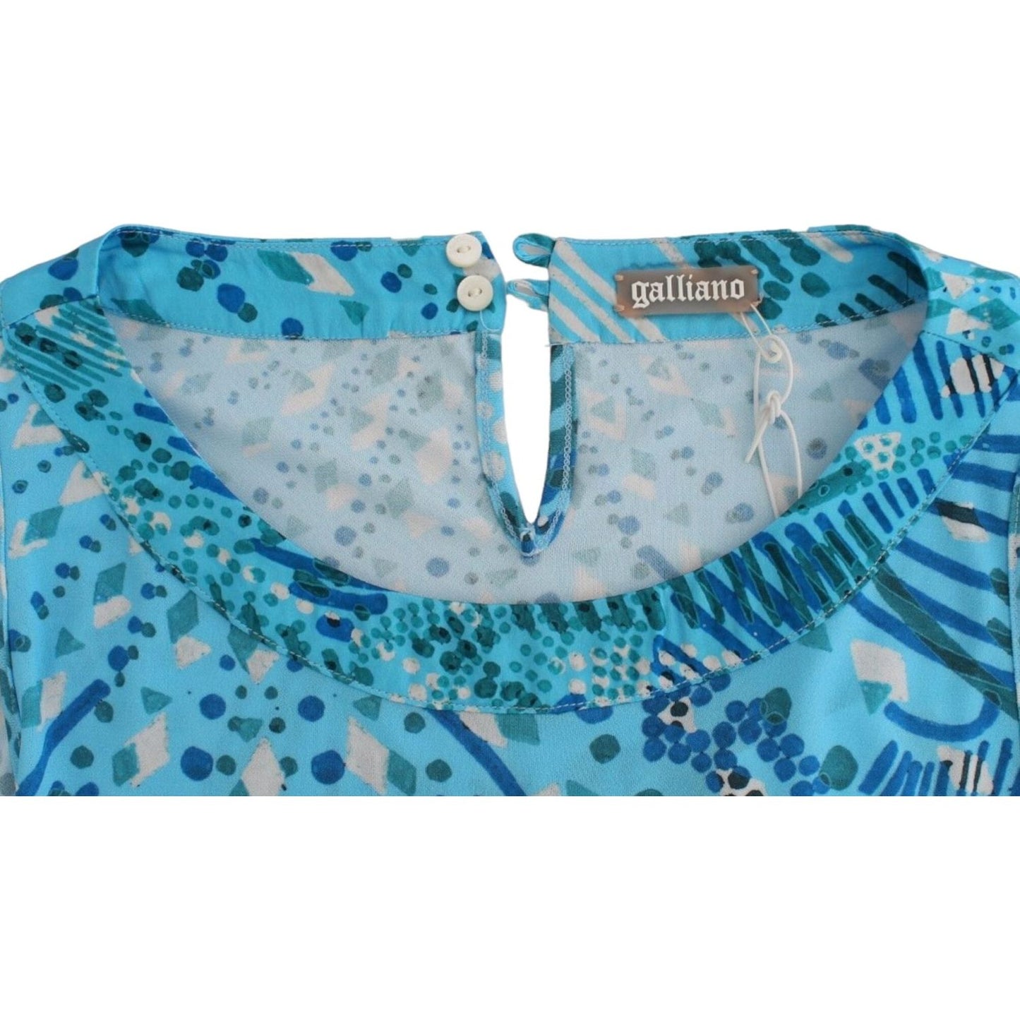 John Galliano Blue printed tank top SIG11879-3