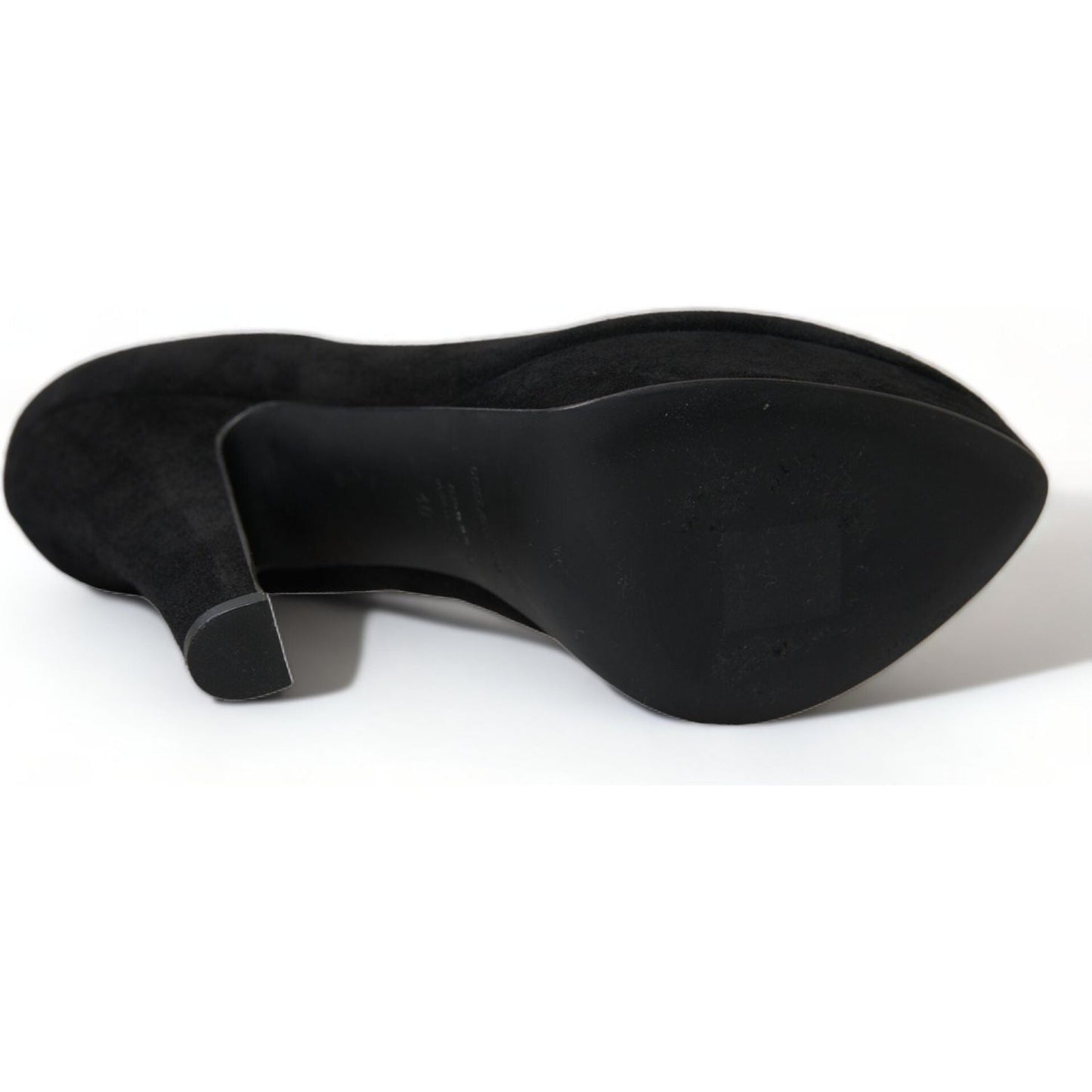 Dolce & Gabbana Black Suede Leather Platform Heel Pumps Shoes LA10483-40
