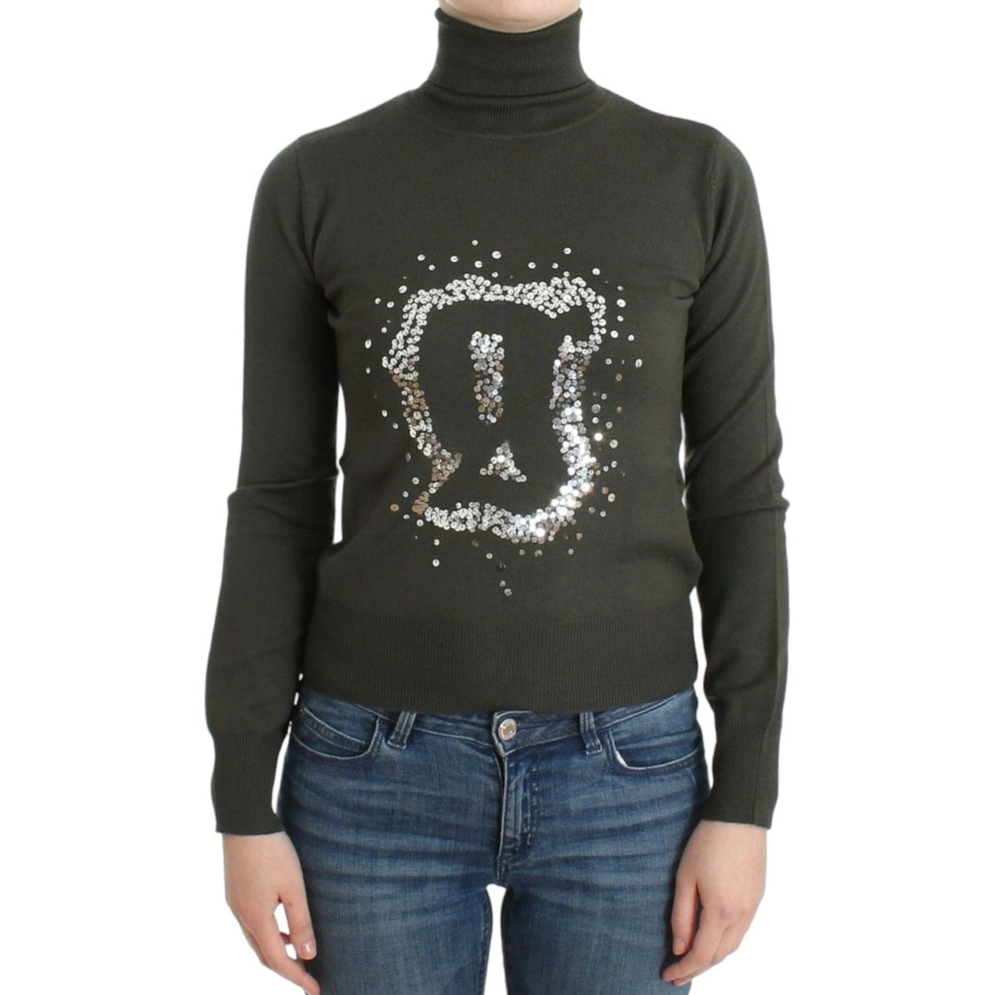 John Galliano Green wool turtleneck sweater SIG11967-3