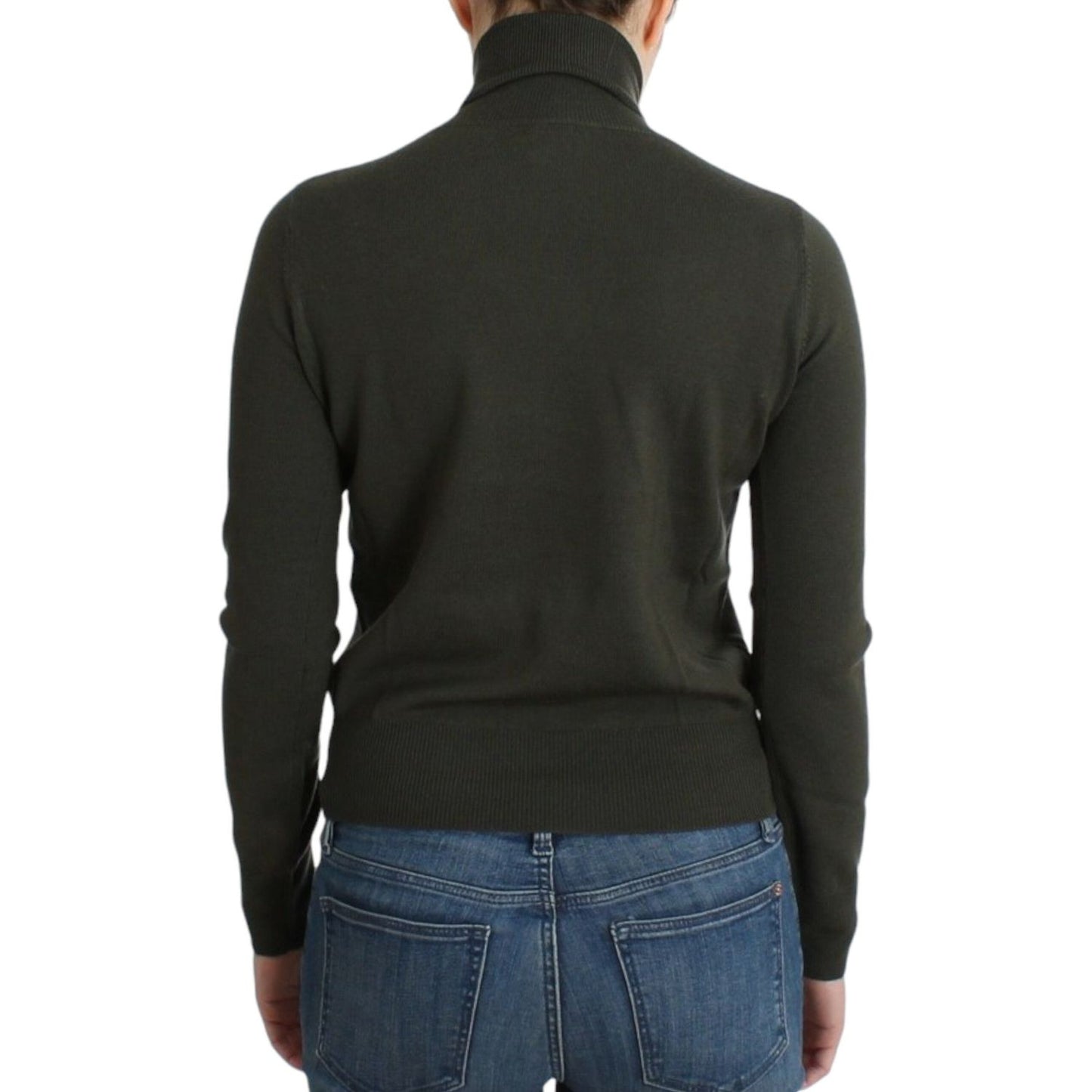 John Galliano Green wool turtleneck sweater SIG11967-3