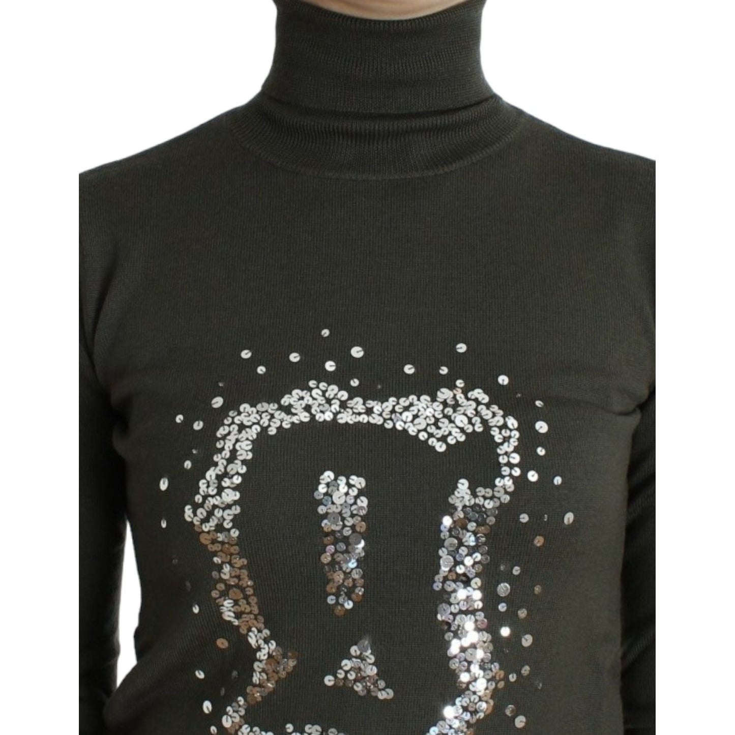 John Galliano Green wool turtleneck sweater SIG11967-3