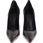 Cédric Charlier Gray Black Leather Suede Heels Pumps Shoes MOM26010-2