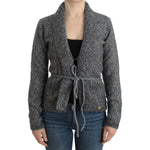 Cavalli Elegant Gray Wool Blend Cardigan 1728,5% Mohair,50% Nylon,67345645728,Cavalli,Clothing,Gray,IT44|L,Material: 45% Virgin Wool,New with tags,Sweaters - Women - Clothing,Women,Women - Clothing SIG12079-1