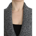 Cavalli Elegant Gray Wool Blend Cardigan 1728,5% Mohair,50% Nylon,67345645728,Cavalli,Clothing,Gray,IT44|L,Material: 45% Virgin Wool,New with tags,Sweaters - Women - Clothing,Women,Women - Clothing SIG12079-1