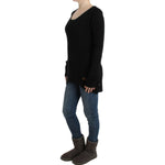 Cavalli Alluring Black Knitted Crew Neck Sweater Cavalli Black