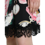 Dolce & Gabbana Black Floral Embellished Lace A-line Dress DR281024-40