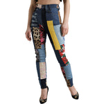 Dolce & Gabbana Multicolor Patchwork GRACE Skinny Denim Jeans PAN74927-38