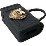 Dolce & Gabbana Black Silicone Devotion Heart Gold Chain Airpods Case BAG1108