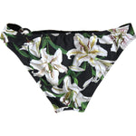 Dolce & Gabbana Black Lily Print Swimwear Bottom Beachwear Bikini BIK1773-4