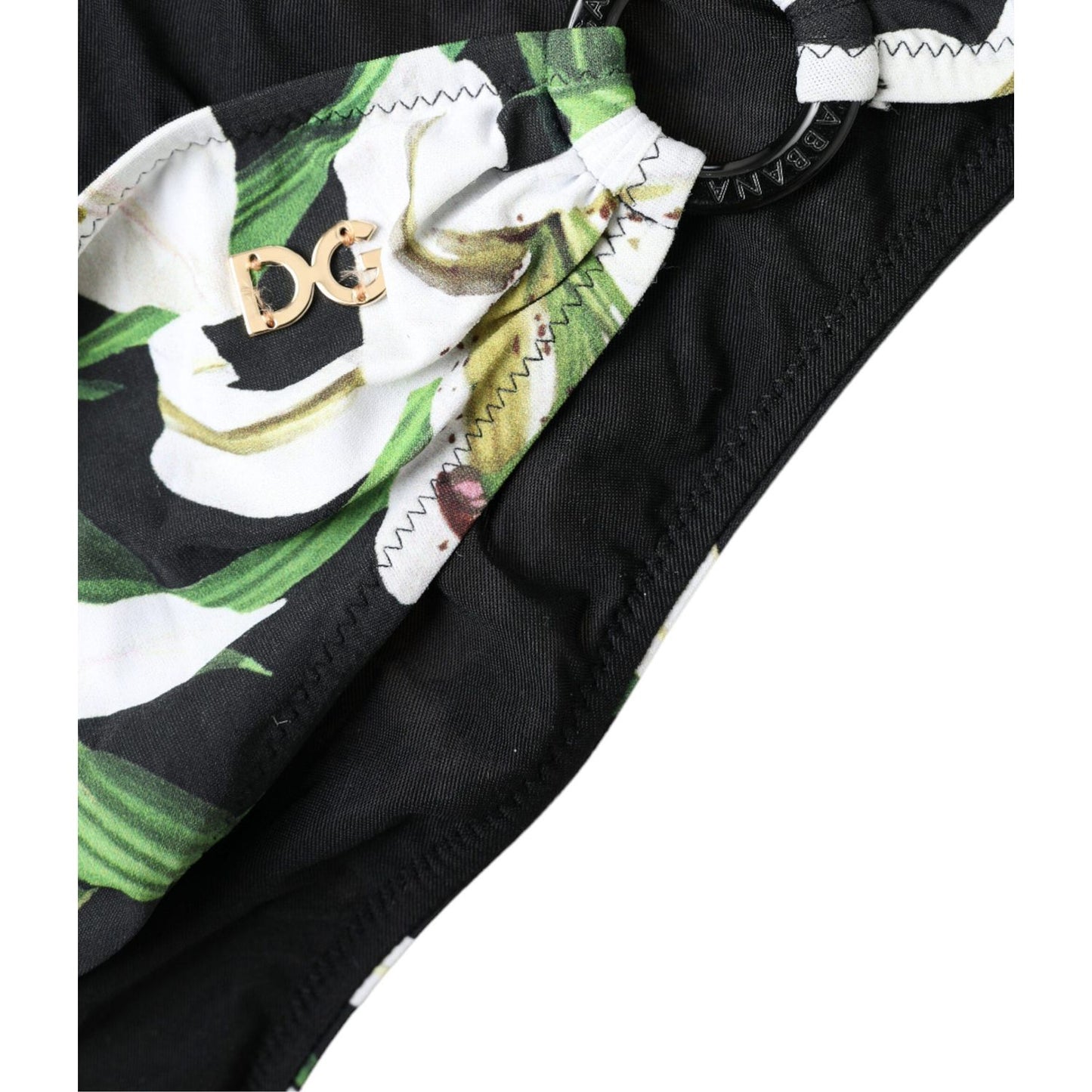 Dolce & Gabbana Black Lily Print Swimwear Bottom Beachwear Bikini BIK1773-4